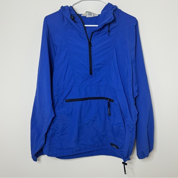L.L. Bean Quarter Zip Windbreaker Jacket Pullover Size Medium Men’s Blue - Picture 2 of 9
